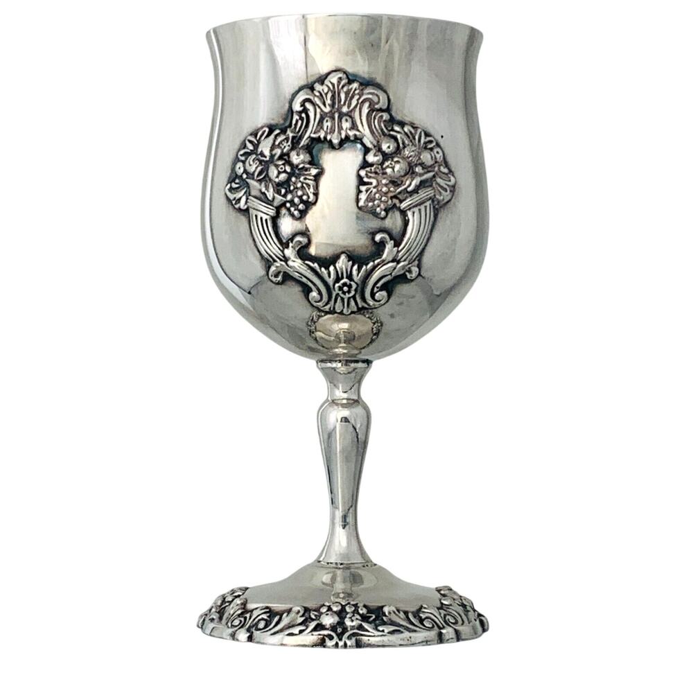 Reed & Barton King Francis Water Goblet 6-1/2" Silverplate 1659 Chalice Cup GUC - Picture 3 of 7